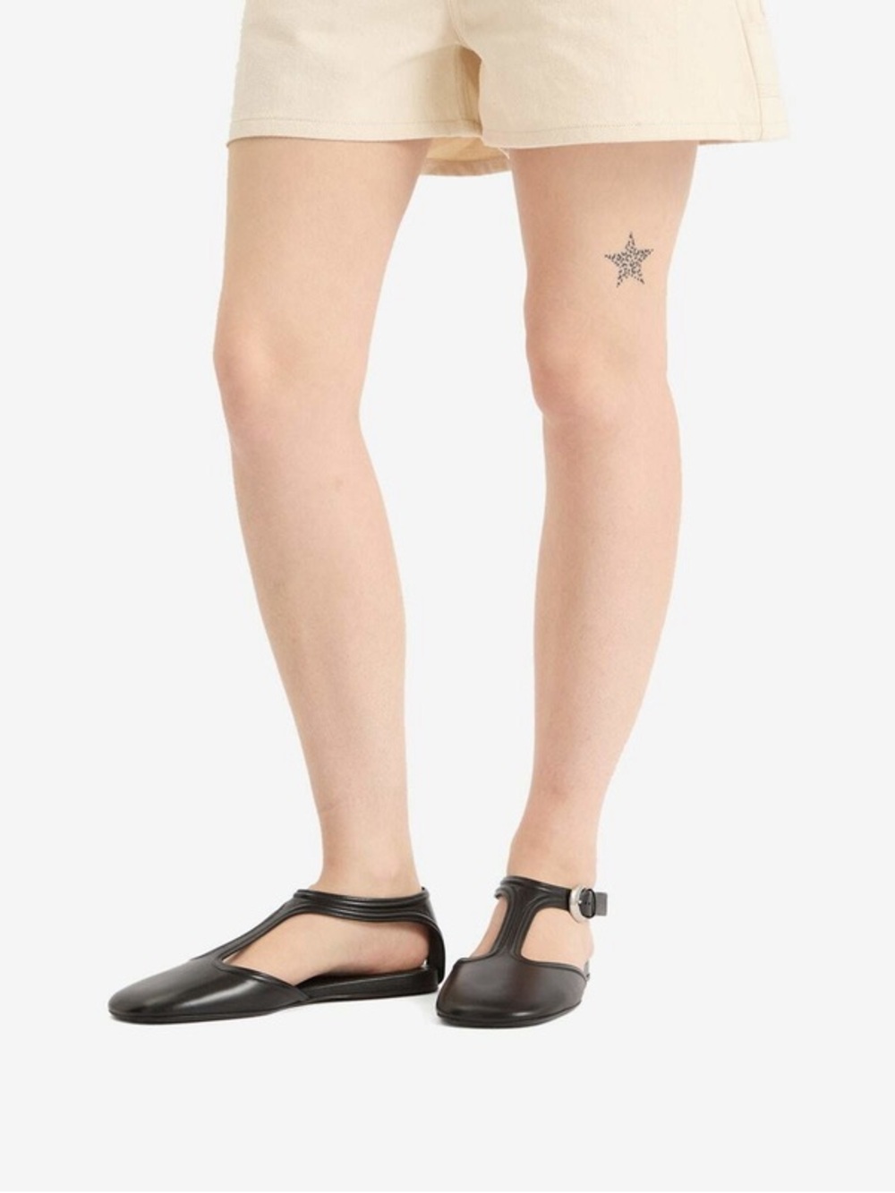 Jil Sander Women’s Mary Jane Sandal in Black Leather EU 35